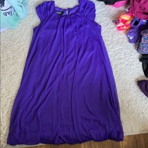 Purple bubble hem dress